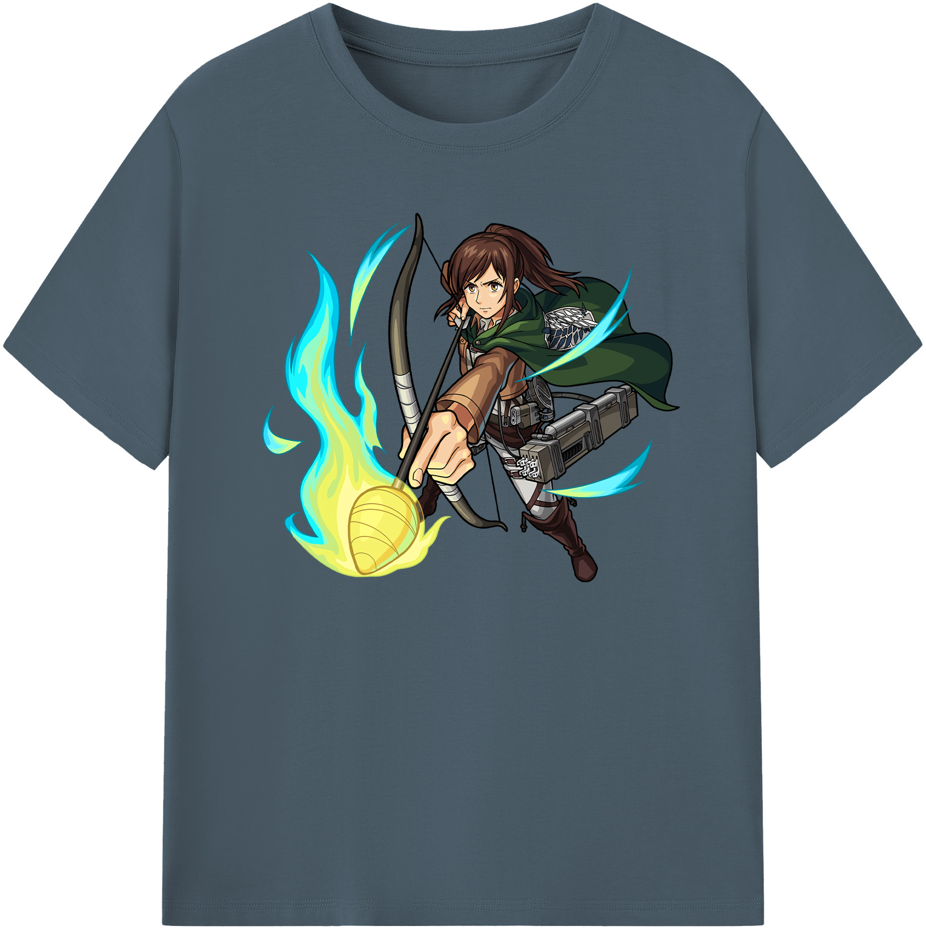（画像用） 進撃の巨人 サシャ·ブラウス Attack on Titan Sasha Blaus 綿100％半袖Tシャツ（フロントプリント）